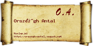 Országh Antal névjegykártya